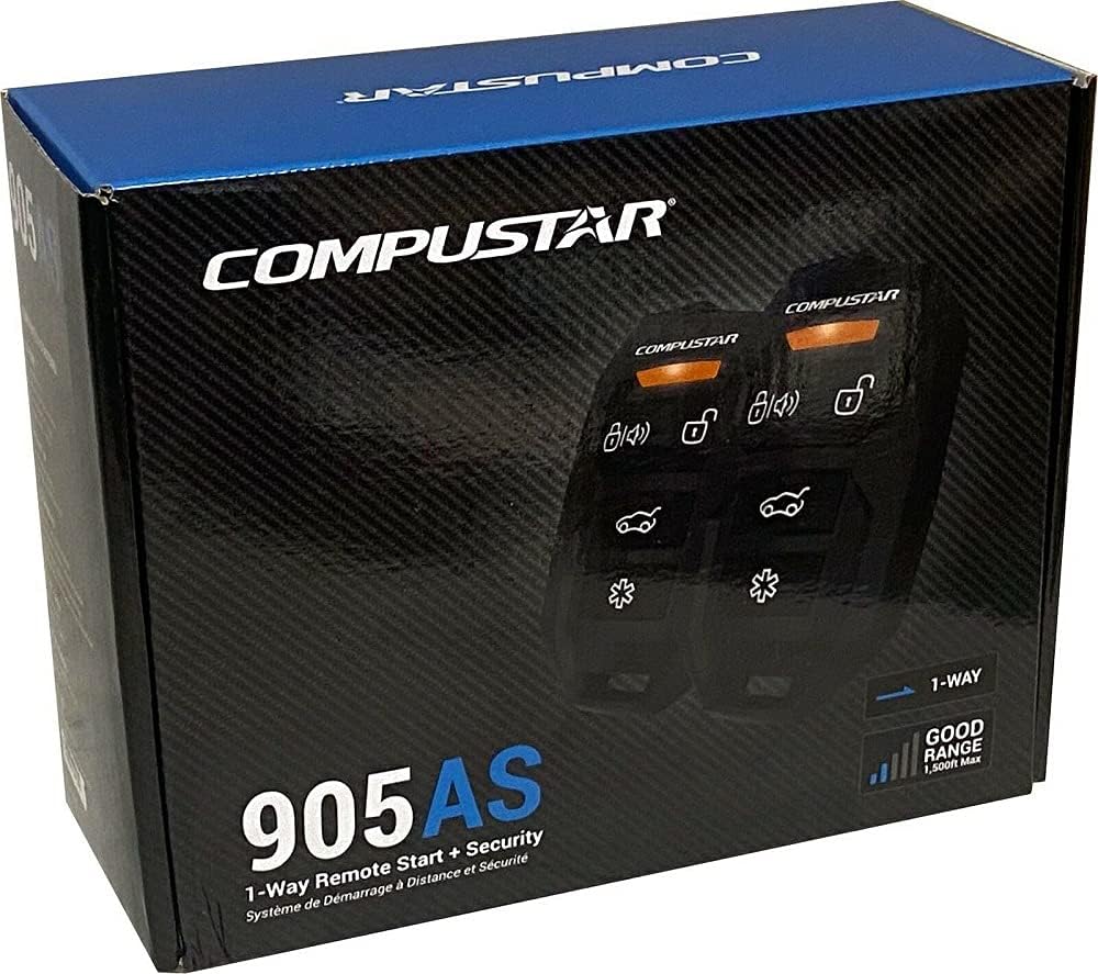 Com Compustar CS905-AS 1500ft Range 4 Button 1 Way Alarm & Remote Start System
