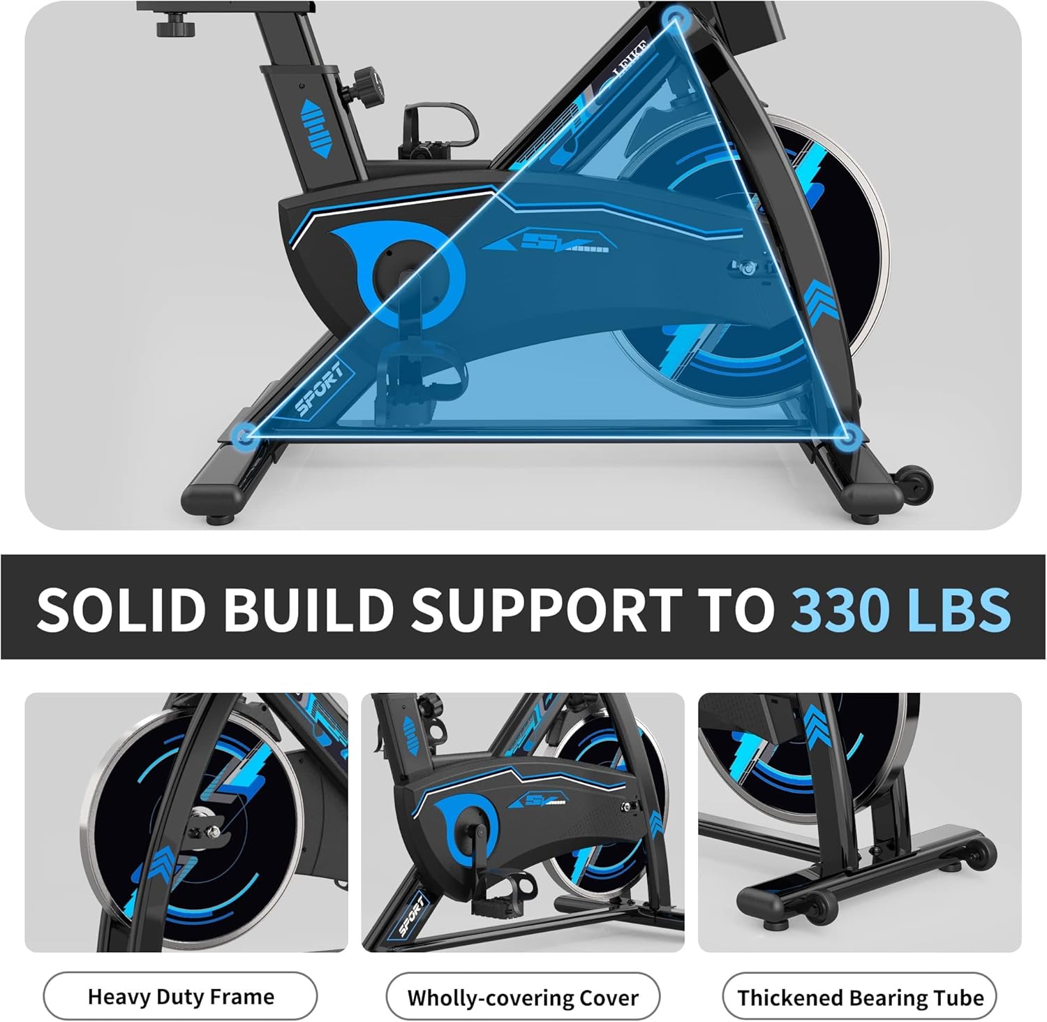 Leikefitness Exercise Bike,Indoor Cycling Bike, Stationary Bike Magnetic Resistance Quiet and Smooth for Home Cardio Workout with Digital Monitor P80400(Black)