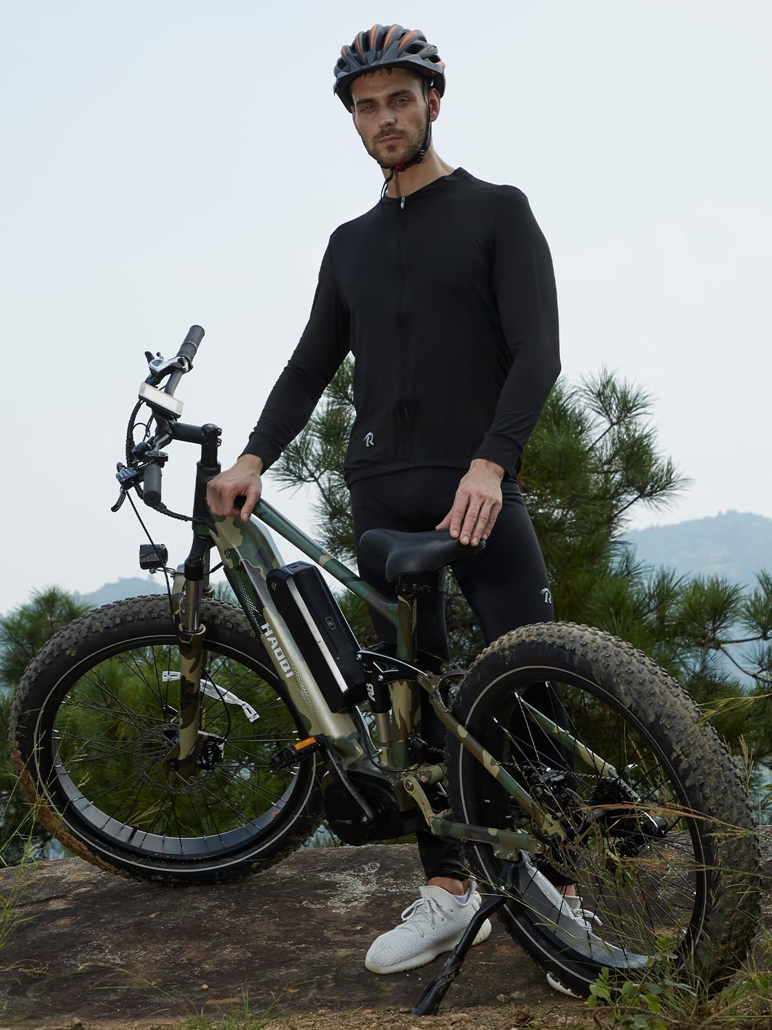 HAOQI Mid-Drive Electric Bike for Adults, 1000W Full Suspension Electric Bike,26" Fat Tire Ebike, 48V 22AH Dual Removable Battery, 28MPH Electric Mountain Bike,