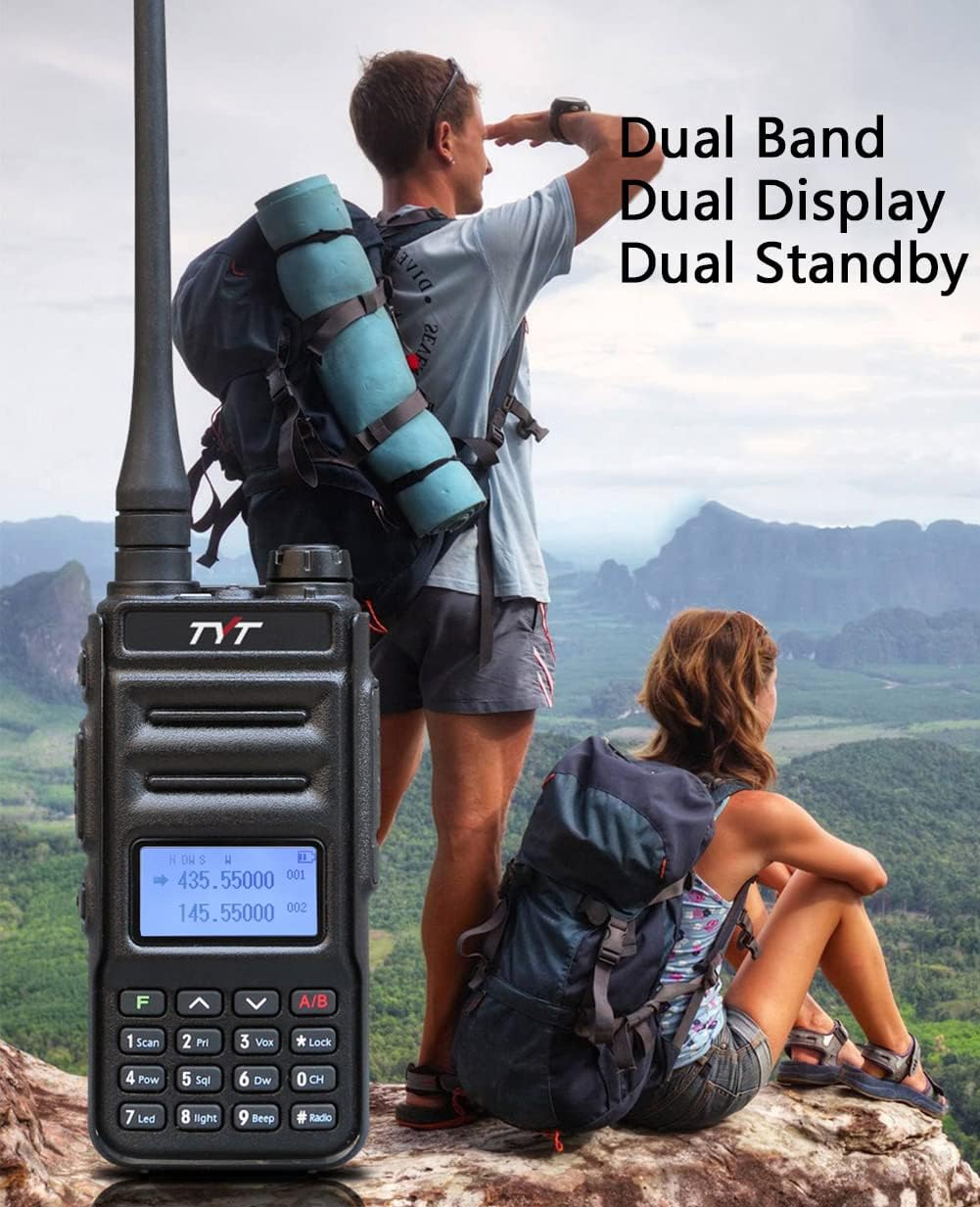 TYT TH-UV88 Ham Radio Handheld Two Way Radio Analog Amateur Dual Band VHF UHF Walkie Talkies for Adults Long Range, Rechargeable, 200 Channels, Scanner, LCD Display, DTMF, CTCSS/DCS, Support Chirp Pack of 2