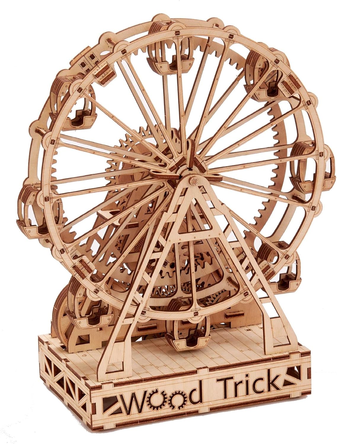 Wood Trick Ferris Wheel Toy Mechanical Model, Observation Wheel - 3D Wooden Puzzle, Eco Wooden Toys, Assembly Model, Brain Teaser for Adults and Kids Pack of 2