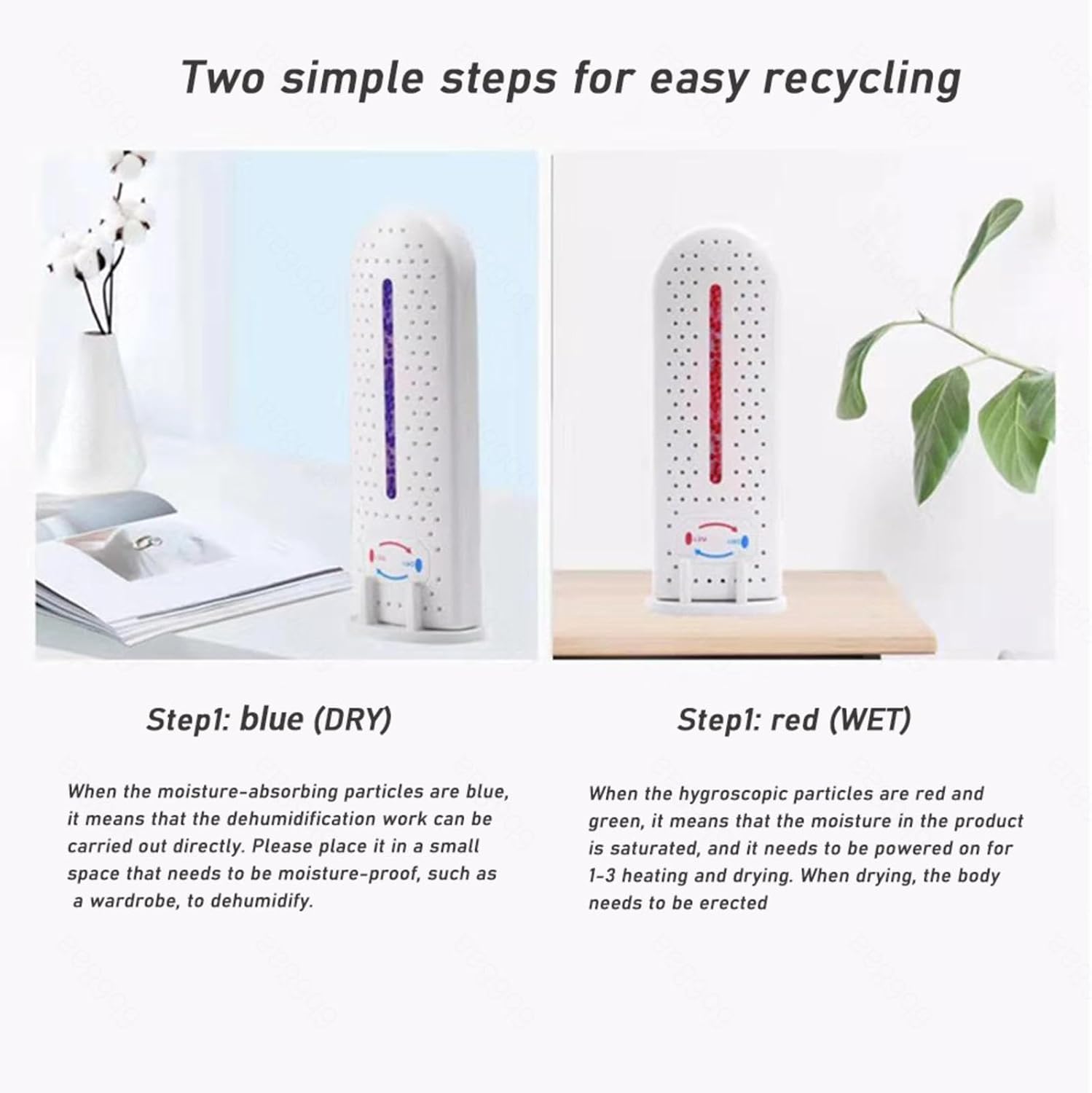 Mini Dehumidifier Small Spaces, Small Dehumidifiers For Home Cordless Rechargeable Dehumidifer, For Closed Spaces, Cabinet Andcloset,1PCS