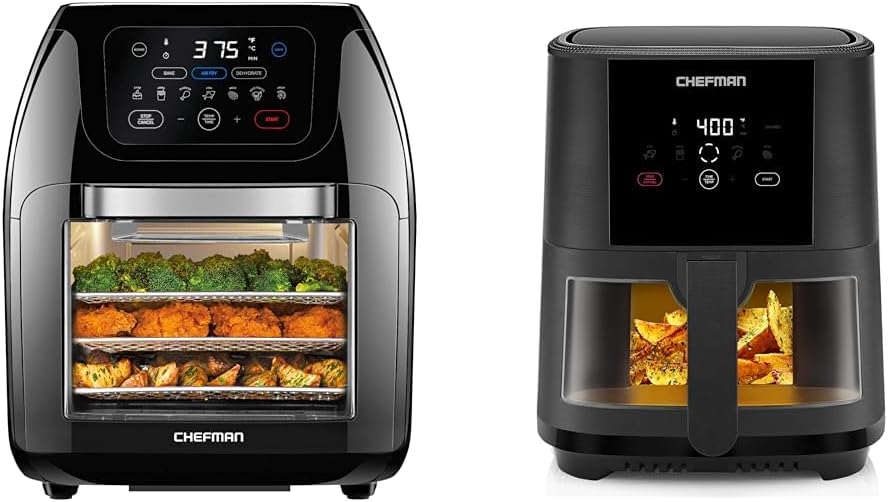 CHEFMAN Multifunctional Digital Air Fryer+ Rotisserie, Dehydrator & TurboTouch Easy View Air Fryer, The Most Convenient And Healthy Way To Cook Oil-Free