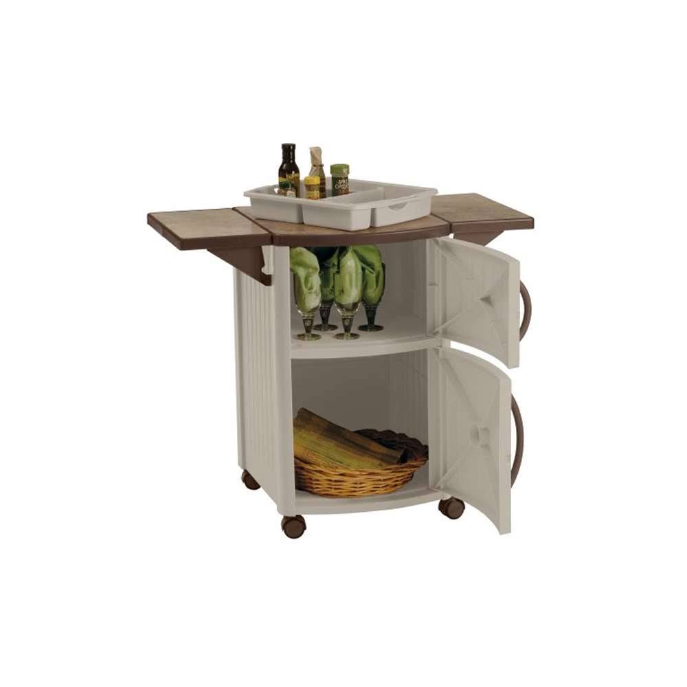 Suncast DCP2000 Outdoor Prep Station Cart, Taupe