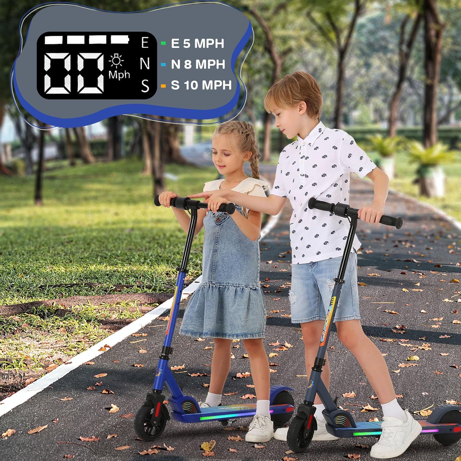 Electric Scooter, Electric Scooters, Electric Scooter for Kids 6-15 Years Old, LED Display, Electric Scooter with Adjustable Speed and Height, Foldable Kids Electric Scooter