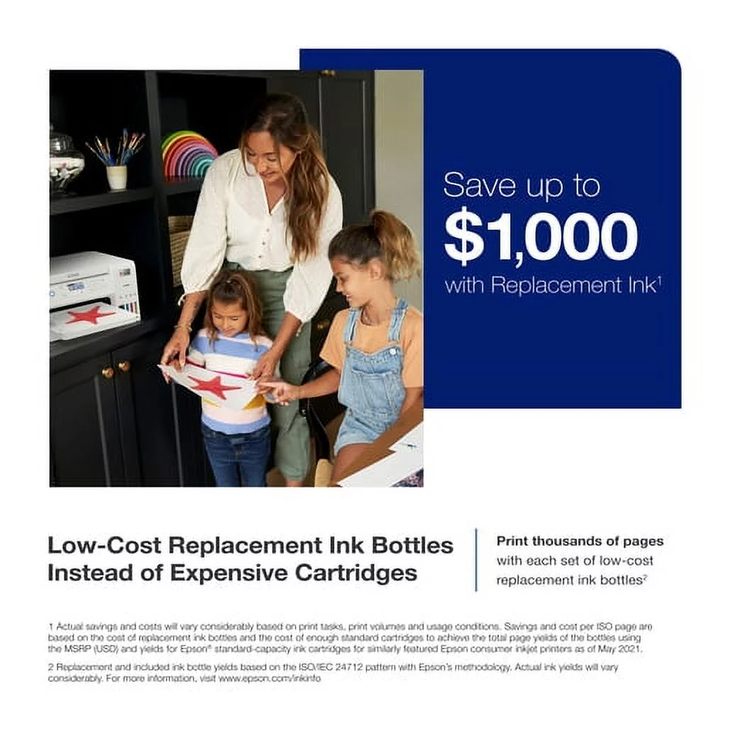 Epson EcoTank ET-3830 Wireless Color All-in-One Cartridge-Free Supertank Printer with Scan, Copy, Auto 2-sided Printing and Ethernet ? The Perfect Printer for Productive Families