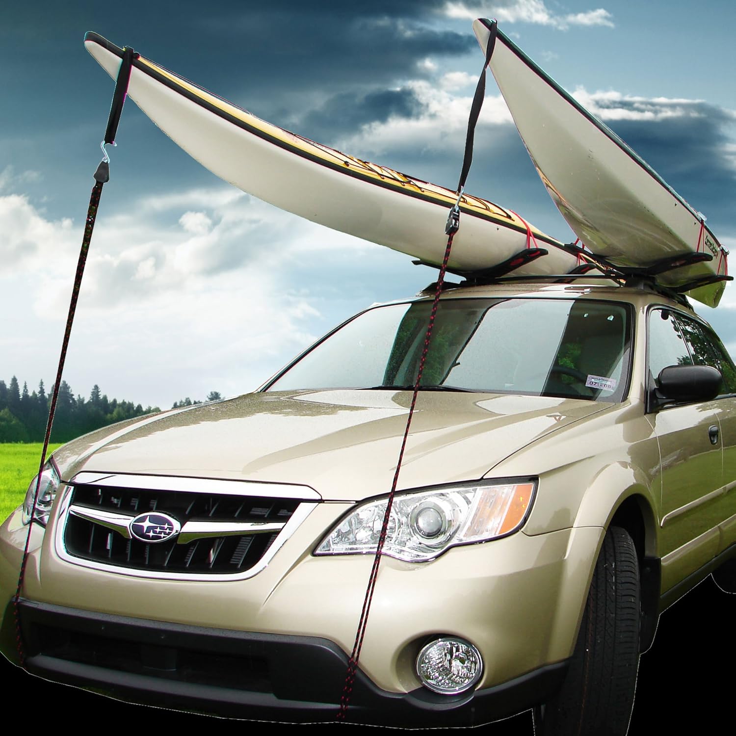 Malone SeaWing Saddle Style Universal Car Rack Kayak Carrier with Bow and Stern Lines