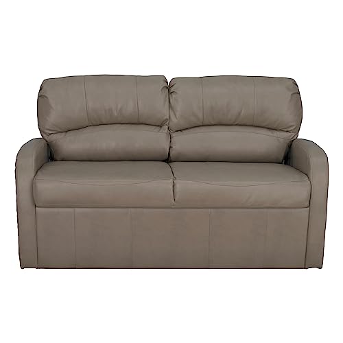 RecPro Charles 65" Jack Knife RV Sleeper Sofa with Arms | RV Furniture | Zero Wall Hugger (Mahogany)