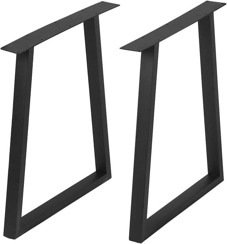 Metal Table Legs Cast Iron Dining Table Legs,Industrial Black Bench Legs Desk Legs,Rustic Heavy Duty DIY Furniture Legs,Square Tube Coffee Table Legs 2 PCS(28�� Height 35�� Wide)