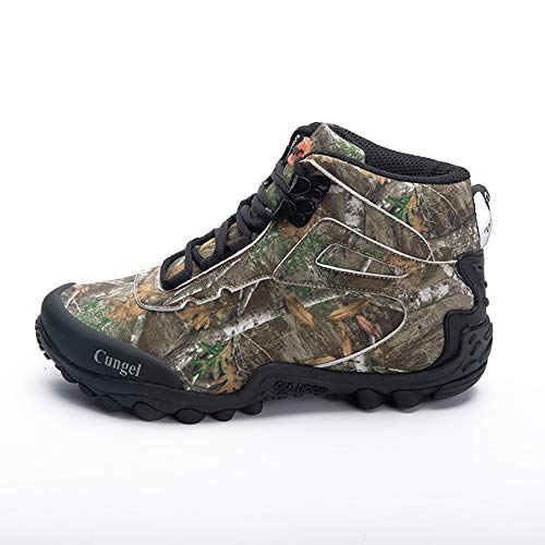 Waterproof High-top Men's Outdoor Hiking Shoes, Non-Slip Mountain Climbing Camping Boots, Wear-Resistant Hiking Shoes, Suitable for Outdoor Hiking (Grey 42)