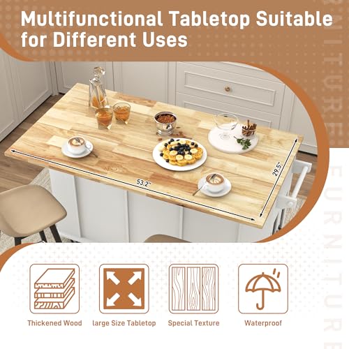 59" Kitchen Island W/Power Outlet&Drop Leaf,Kitchen Rolling Island W/Spice Rack&Towel Rack&Drawers,Kitchen Island Cart W/Sliding Barn Door,Mobile Island Table W/Adjustable Shelves for Dining Room