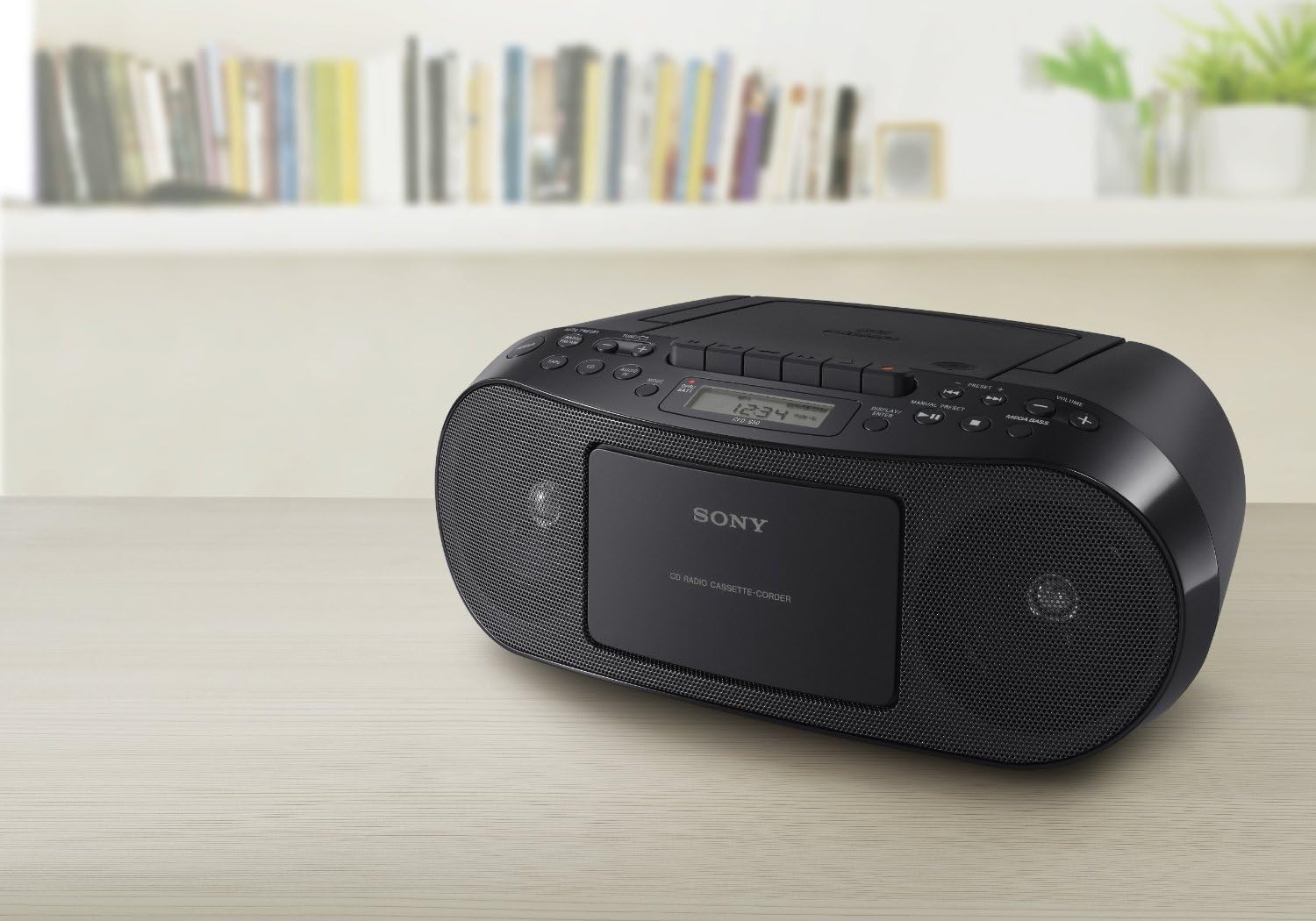 Sony CFDS50 Portable CD, Cassette & AM/FM Radio Boombox-(Renewed)