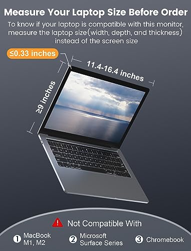 FOPO 13.3" Triple Laptop Screen Extender FHD 1080P IPS Triple Portable Monitor for 14"-17.3" Laptop, Triple Screen for Dual Screen Display, with HDMI/USB-C -S16