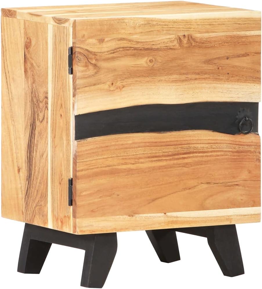 Bedside Cabinet, Sofa Side Table Short Bathroom Cabinet Rustic Entryway Table Wooden Corner Cabinet Suitable for Home Living Room Office Closet 15.7"x11.8"x20.1" Solid Acacia Wood