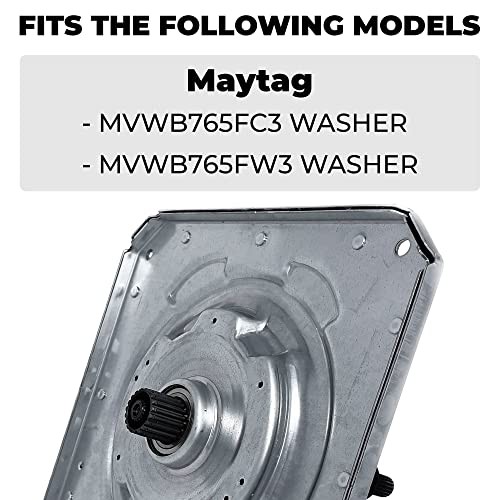 UPGRADED FIXIT PARTS W11393685 Gearcase and Slider W10734521 Kit for Whirlpool Kenmore Maytag Washers, Shaft 4.5 inches, Seal 3.5 inches