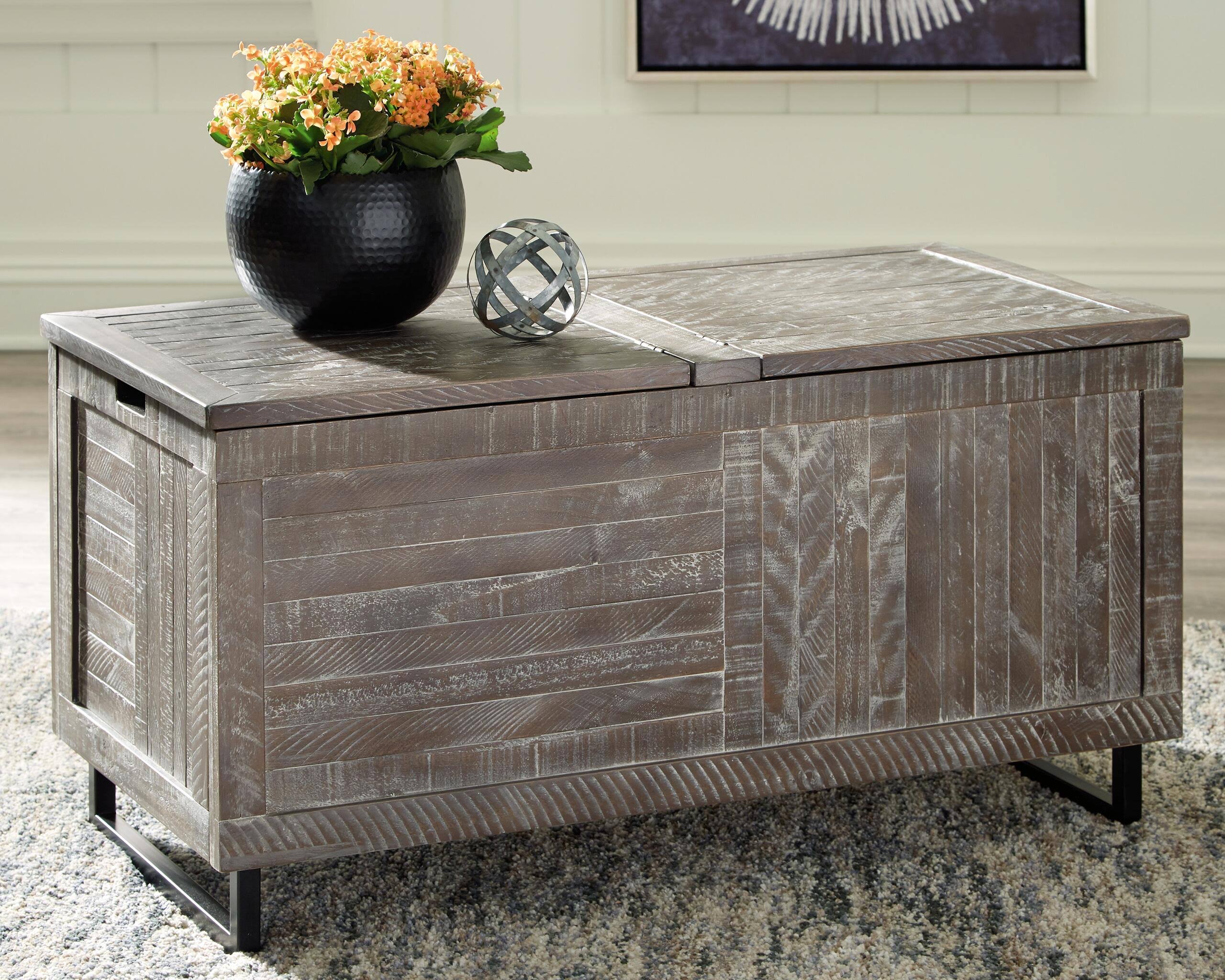 Coltport Storage Trunk (Distressed Gray) by Ashley Furniture