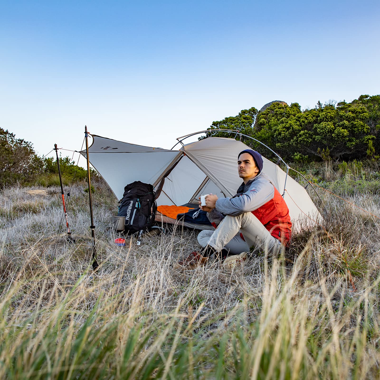 Naturehike VIK 1/2 Person Ultralight 3 Season Backpacking Tents with Footprint - 15D Lightest Portable Tent for Camping Hiking with Carry Bag