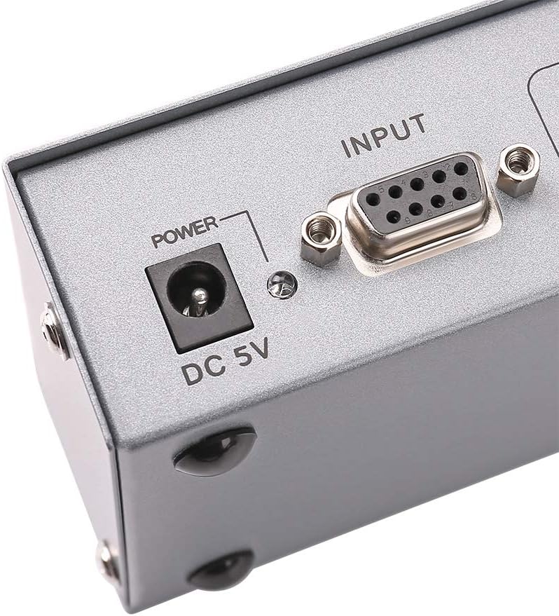 DTECH Industrial 8 Port RS232 Serial Splitter Switch Box with Power Adapter for Sharing PCs and Capture Data - COM Port Expander 1x8