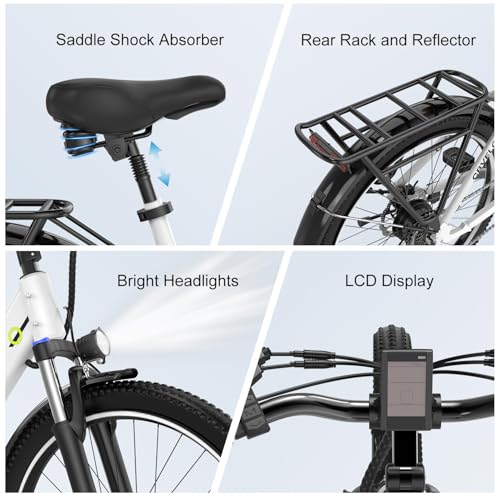 1000 Peak Electric Bike for Adults,up 80 Miles Removable Battery Ebike, 26" Electric E Bike with 7-Speed,Adult Electric Bicycles for Commute Beach Snow Womens All Terrain