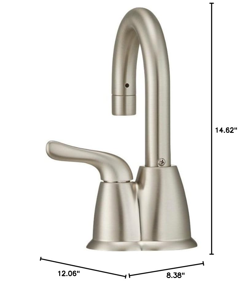 InSinkErator HOT250 Instant Hot Water Dispenser System, Single-Handle Faucet in Satin Nickel with 2/3-Gallon Stainless Steel Tank, H250SN-SS