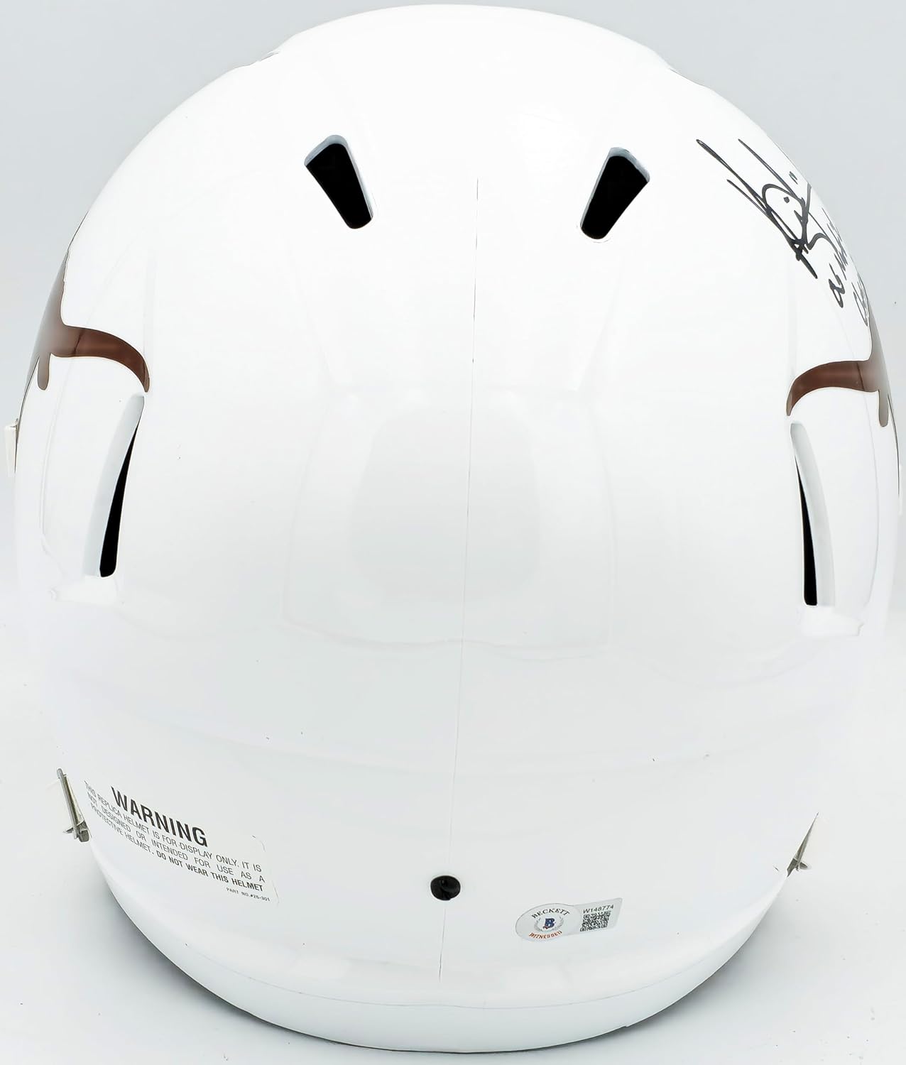 Vince Young Autographed Texas White Full Size Replica Speed 2021 Helmet "05 Nat'l Champs" Beckett BAS Witness Stock #228069
