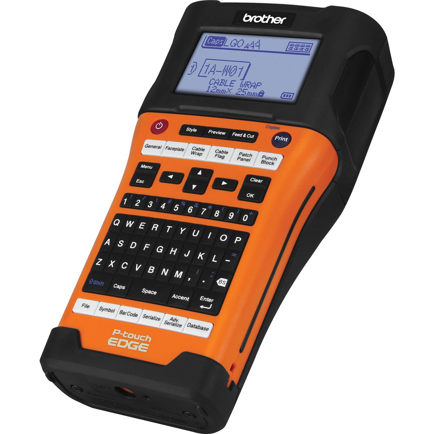 Brother Mobile PTE500 Handheld Labeling Tool, USB Interface, Li-ion, Auto Cut, Carrycase