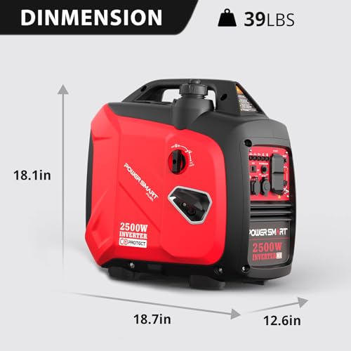 PowerSmart 2500-Watt Portable Inverter Generator with Super Quiet for Camping