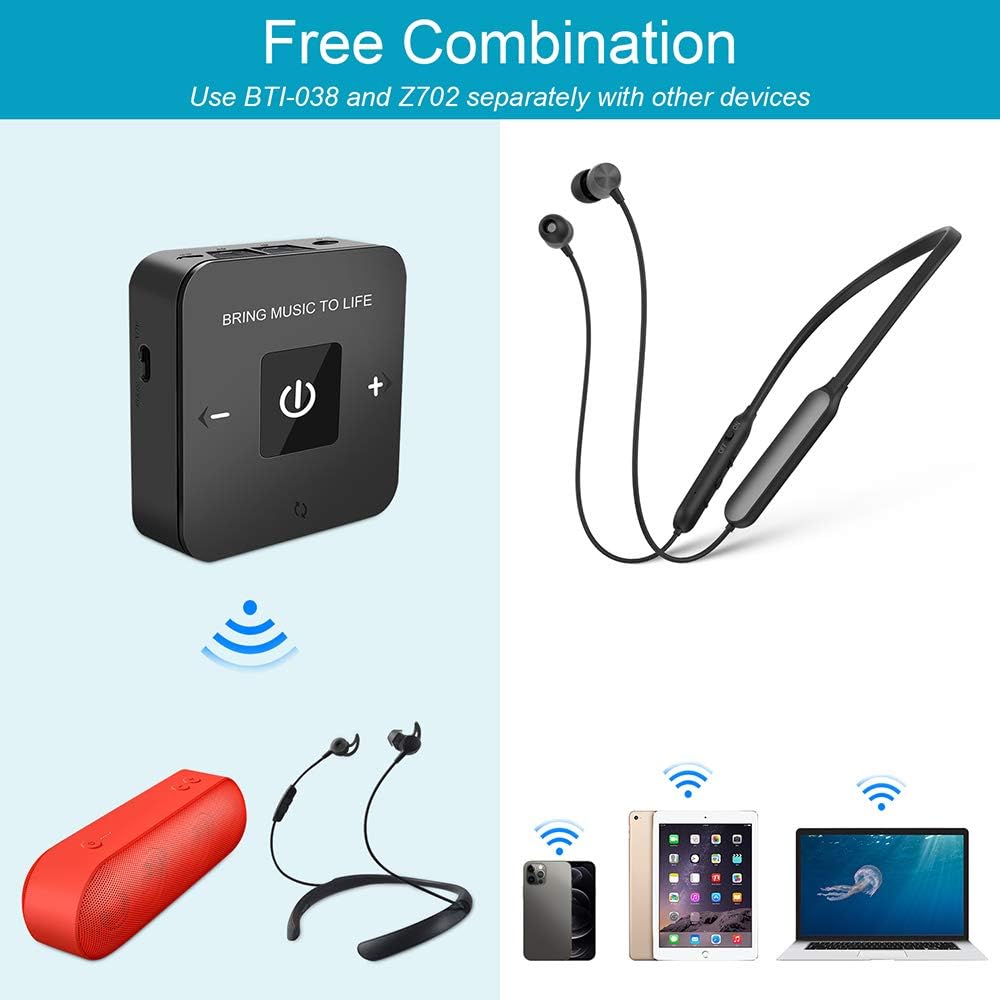 Golvery Wireless Headphones for TV Watching w/Bluetooth Transmitter Adapter (Digital Optical AUX RCA), Bluetooth 5.0 Rechargeable Earbuds Headset Hearing Set for Seniors, Plug n Play, No Audio Delay