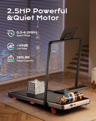 Walking Pad,Treadmill with Incline for Home Office, 2.5HP Portable Under Desk Treadmill with 265 Lbs Capacity,Remote Control, Led Display