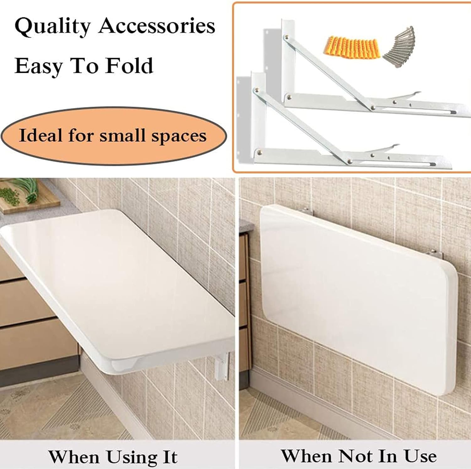 Wall Mounted,Wall Mounted Fold Down Desk for Small Saving Spaces,for Laundry Room,Dining,Room,Study,Kitchen,Bar,E-80cm Fashionable