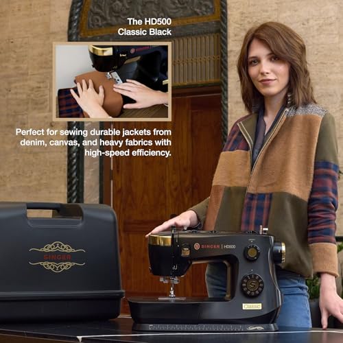 SINGER Heavy Duty 500 Classic Sewing Machine with Accessory Kit | Strong Motor with Enhanced Piercing Power, 23 Built-In Stitches, Full Metal frame, 1-step Buttonhole & LED Light