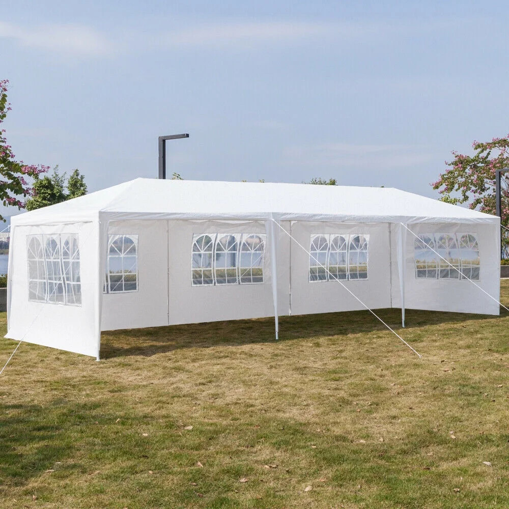 10'x30' Party Tent Wedding Patio Gazebo Outdoor Carport Canopy Shade with Side 5 Removable Walls