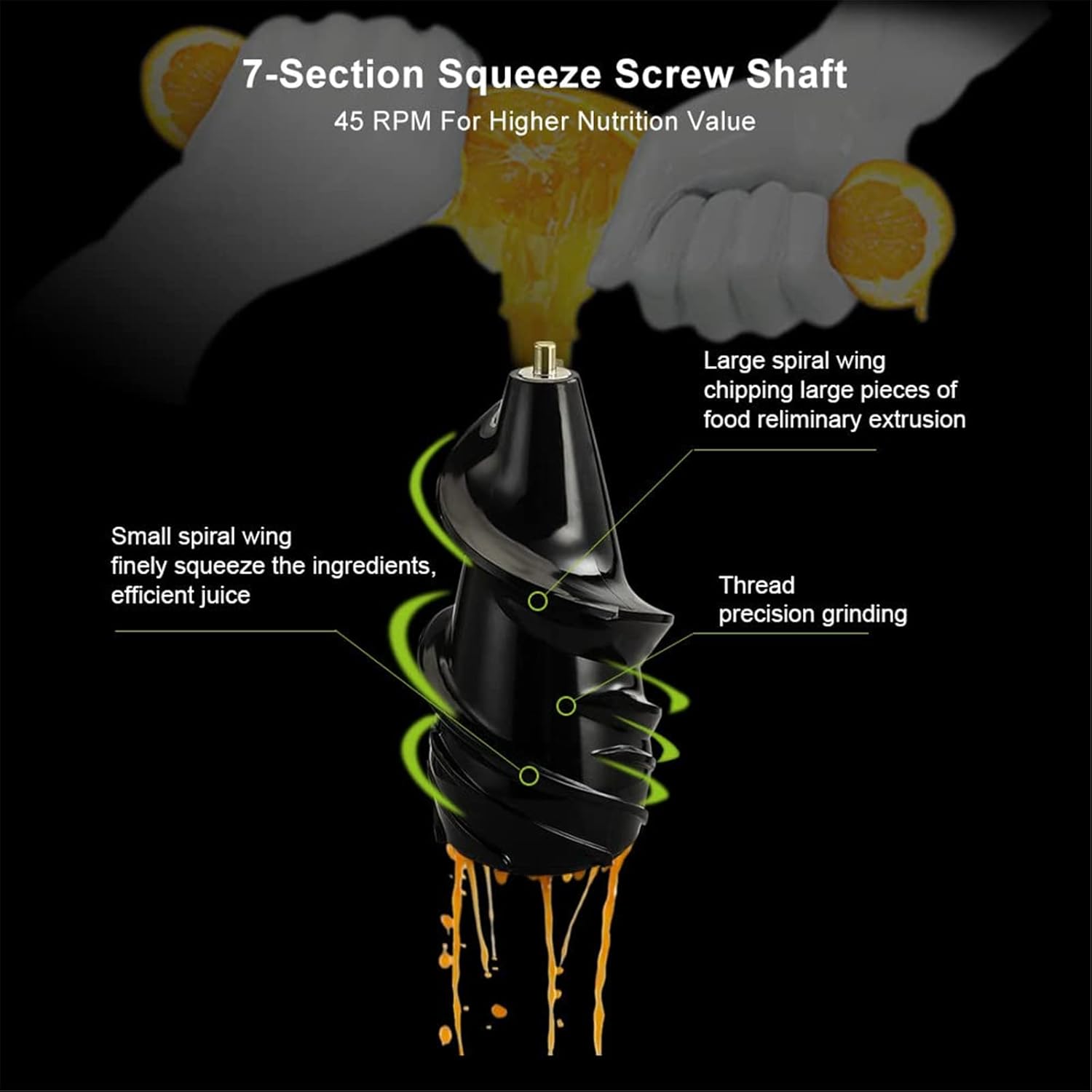 45RPM Electric Auger Juicer Vegetable and Fruit Juice Extractor,Professional Slow Masticating Juicer,High Juice Yield Extract Juice for Fruit & Vegetables