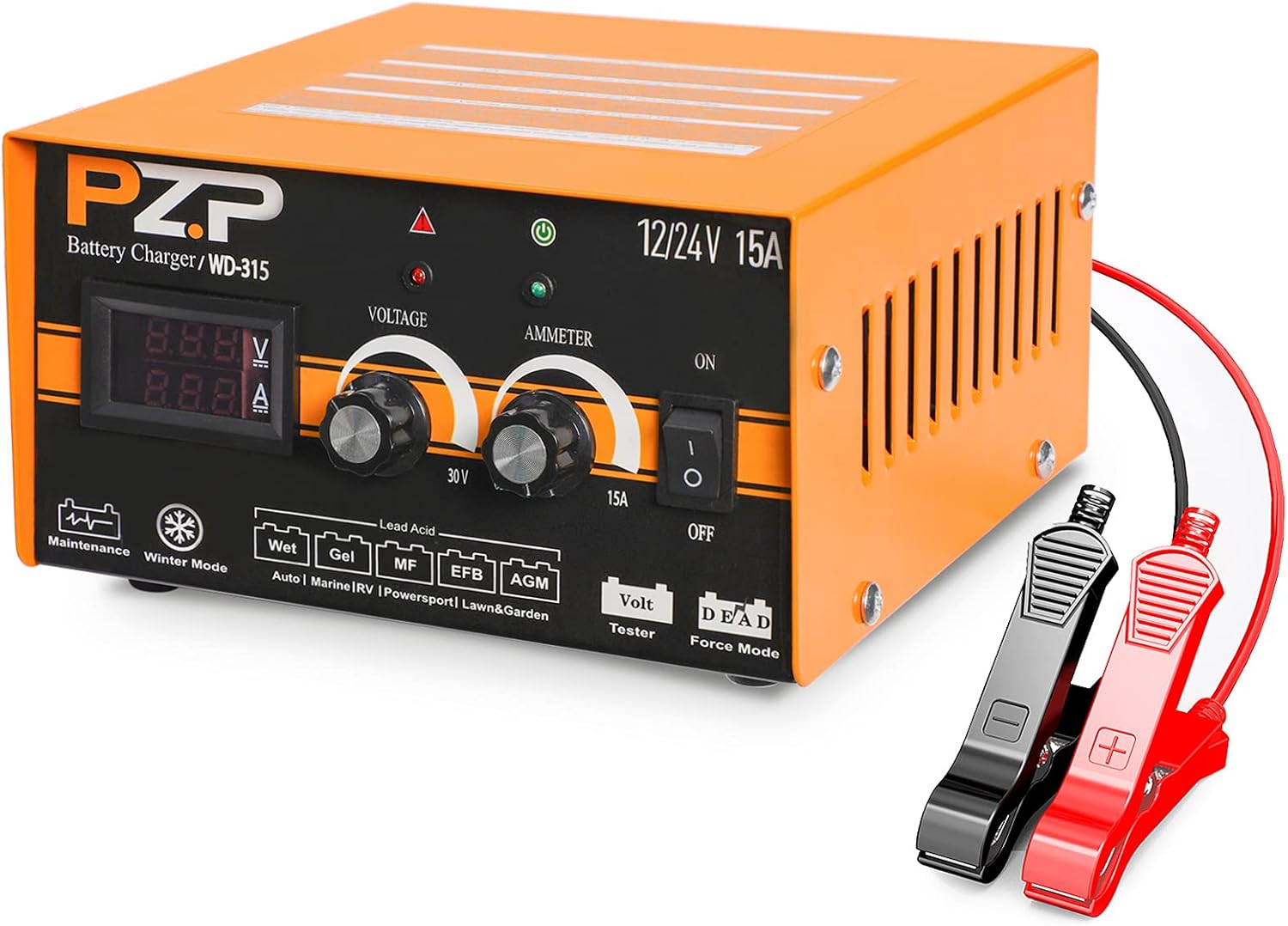 24v Battery Charger Manual 12v/24v Battery Charger 15-Amp Automotive Car Battery Fast Trickle Charger for Gel rv Bench Battery Charger and Maintainer 12v/15a 24v/7.5a by PZ.P