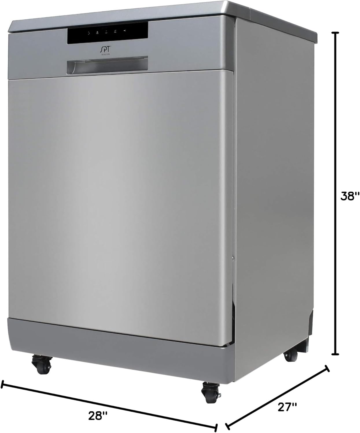 SPT SD-6513SSB 24″ Wide Portable Dishwasher with ENERGY STAR, 6 Wash Programs, 10 Place Settings and Stainless Steel Tub – Stainless