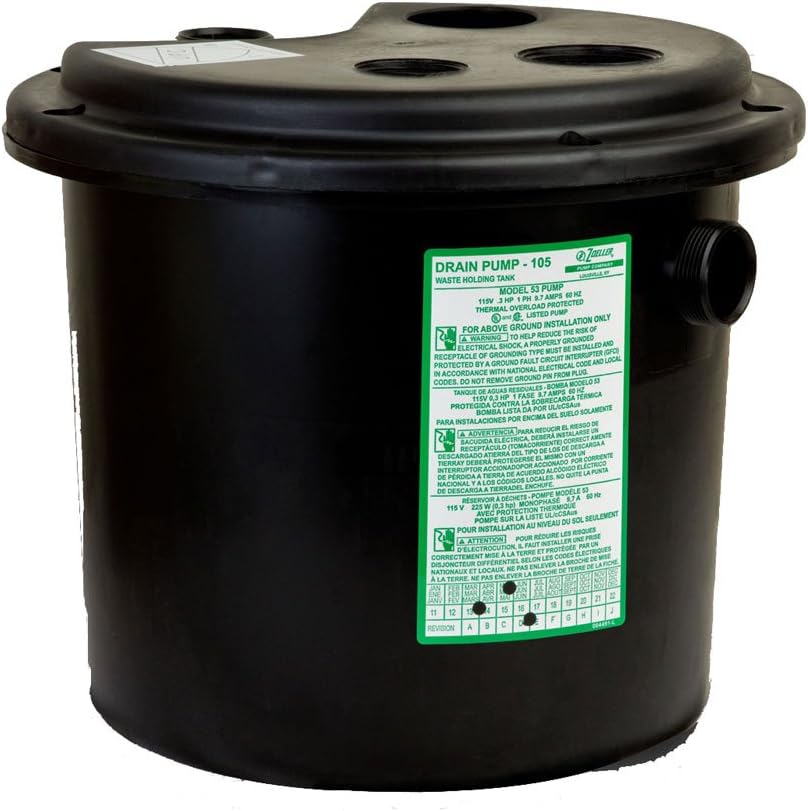 Zoeller 132-0001 Pre-Assembled Drain Pump with Basin and Lid