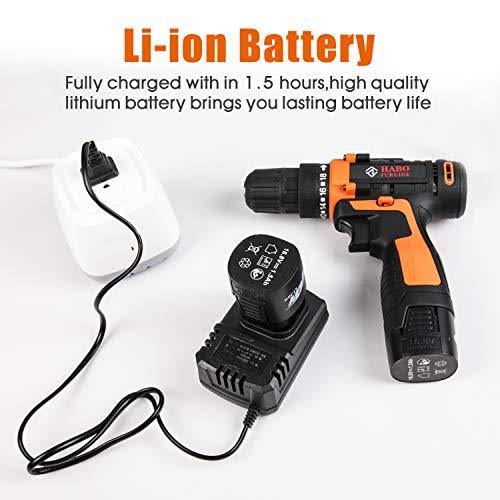 jar-owl Tool Kits 16.8V Cordless Drill Lithium Lon with 91 Piece Tool Set Combination Package and Plastic Toolbox Storage Case