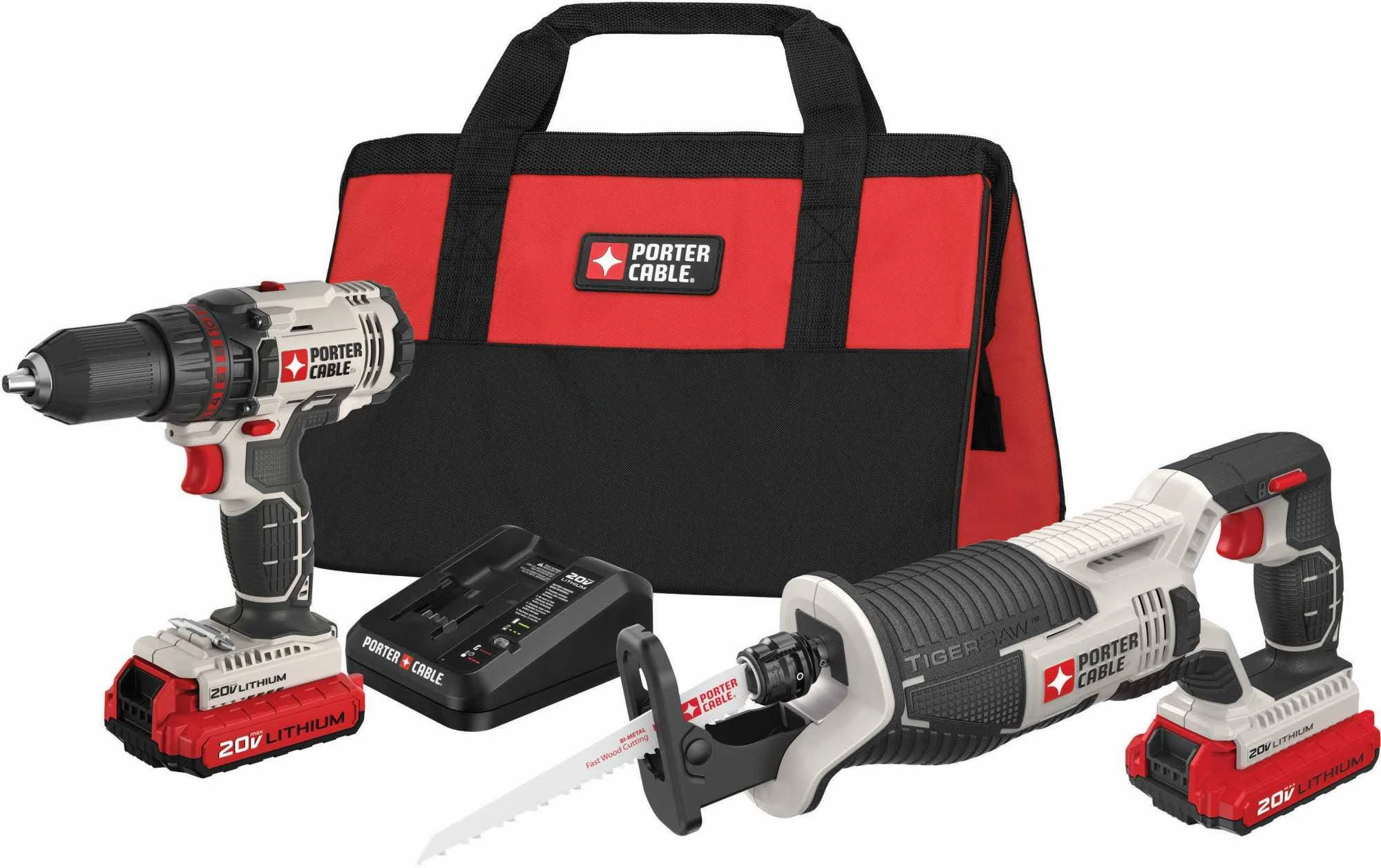 Porter-Cable PCCK603L2 20V Max Cordless Drill Driver and Reciprocating Saw Combo Kit