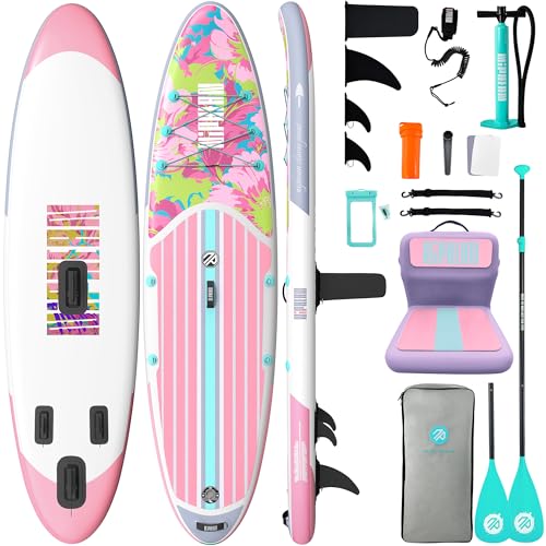 Niphean Inflatable Stand Up Paddle Board with SUP Accessories, Anti-Slip EVA Deck, 10’6’’ Inflatable Paddle Boards for Adults & Youth of All Skill Levels