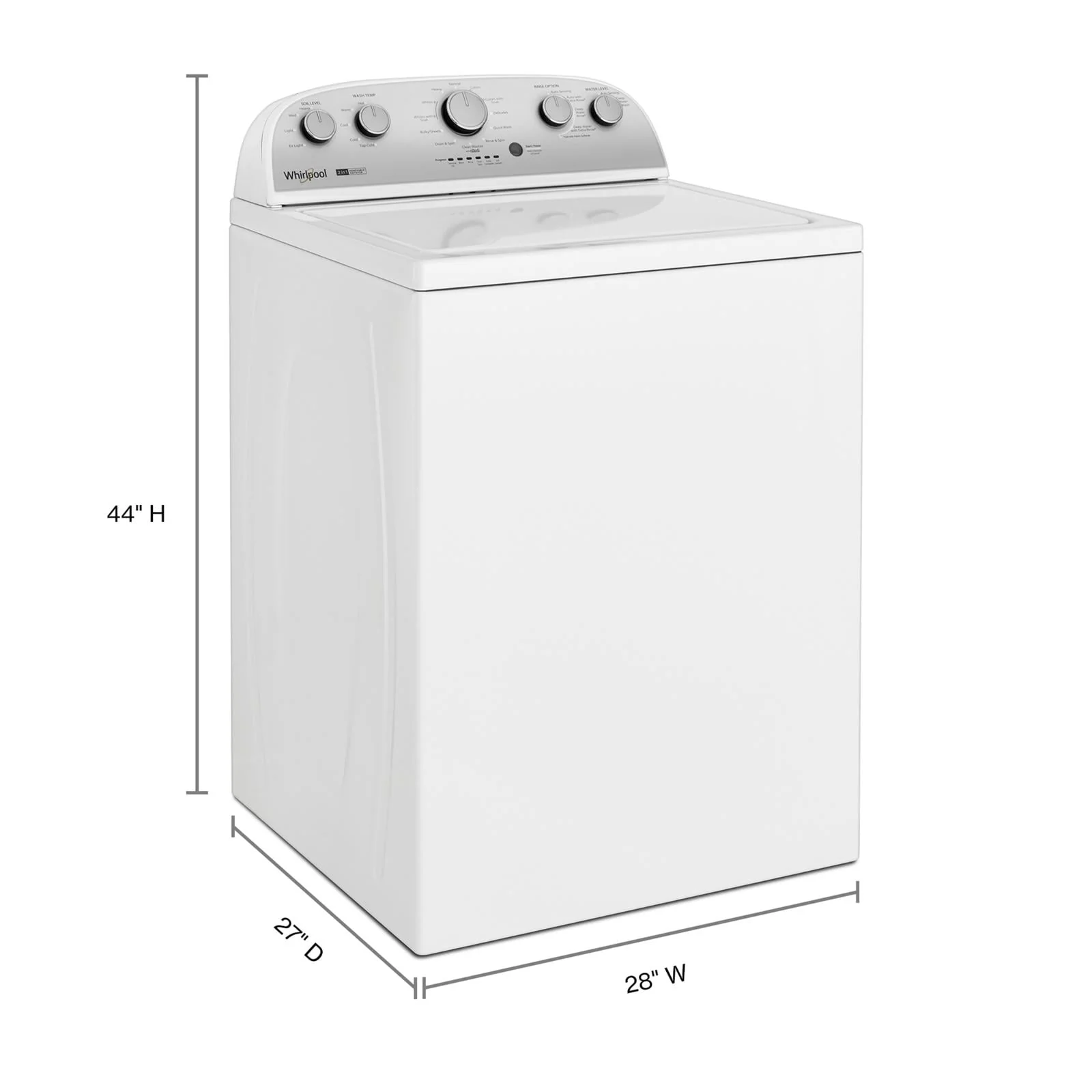 Whirlpool® Brand New WTW4957PW, 3.8-3.9 Cu. Ft.  2 in 1 Top Load Washer with Removable Agitator Capacity 3.8 Cu ft