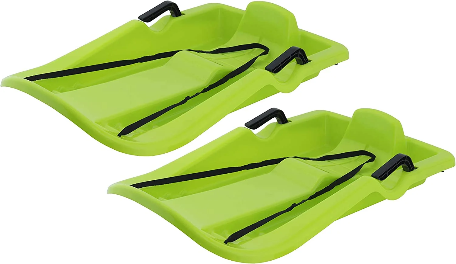 Superio Downhill Snow Sled with Brake Handles for Kids and Adults, 35”, with Pull Rope, Green.