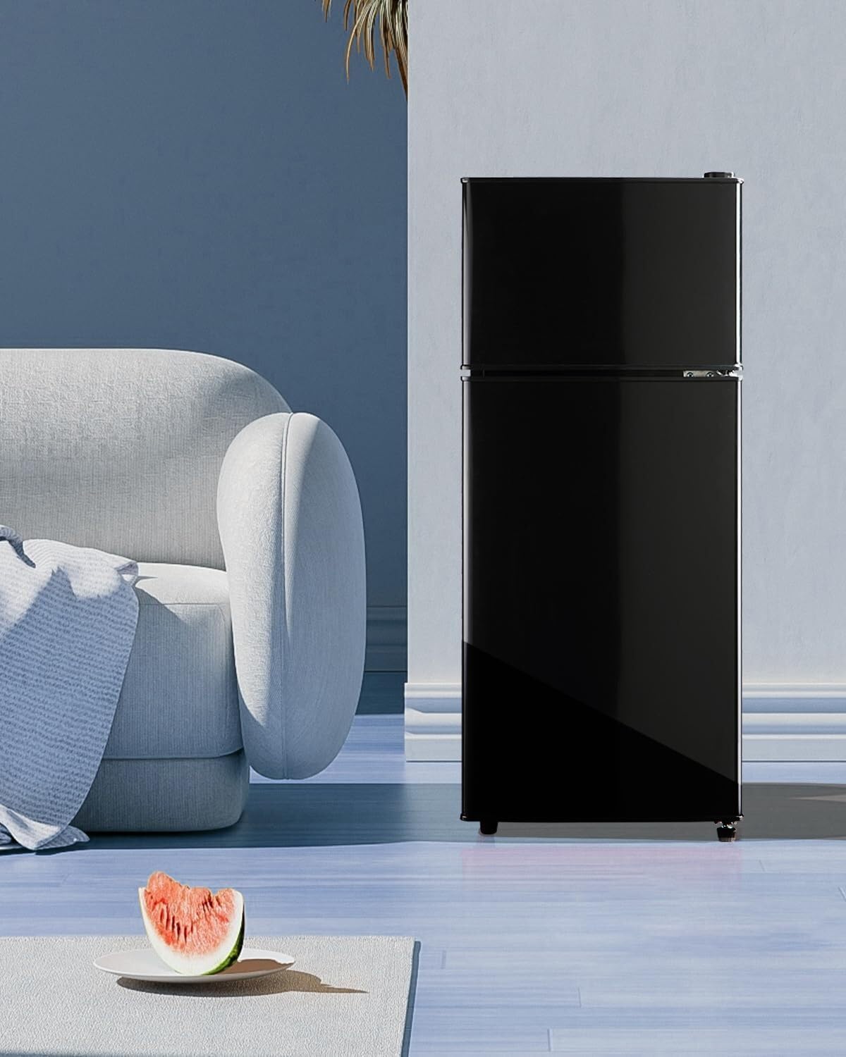 3.5 Cu Ft Mini Refrigerator with Freezer, 7-Level Adjustable Thermostat, Compact Refrigerator for Office, Dorm, Apartment, Black