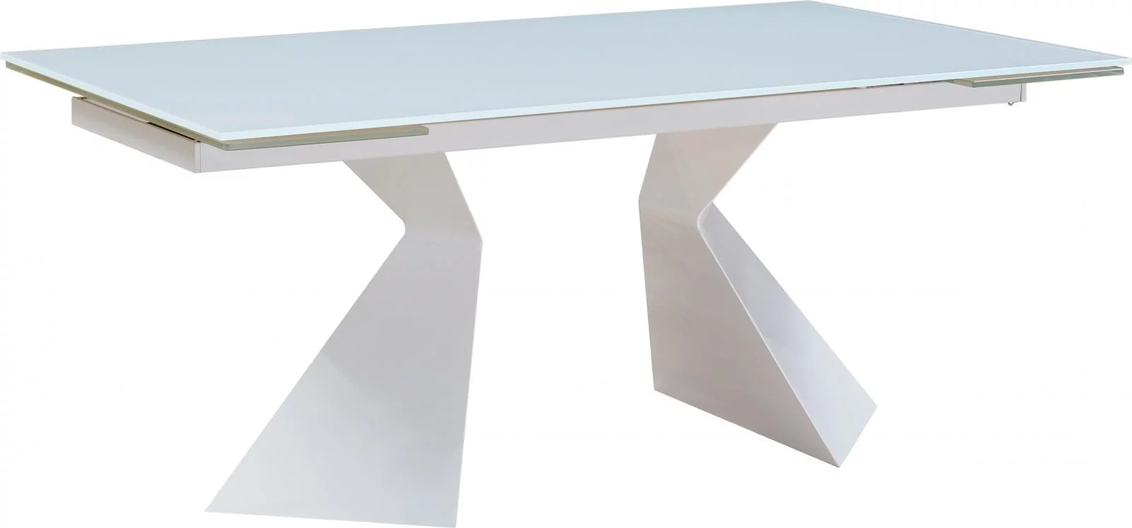White Extendable Glass Dining Table Contemporary Modern Made In Italy ESF 992 DT