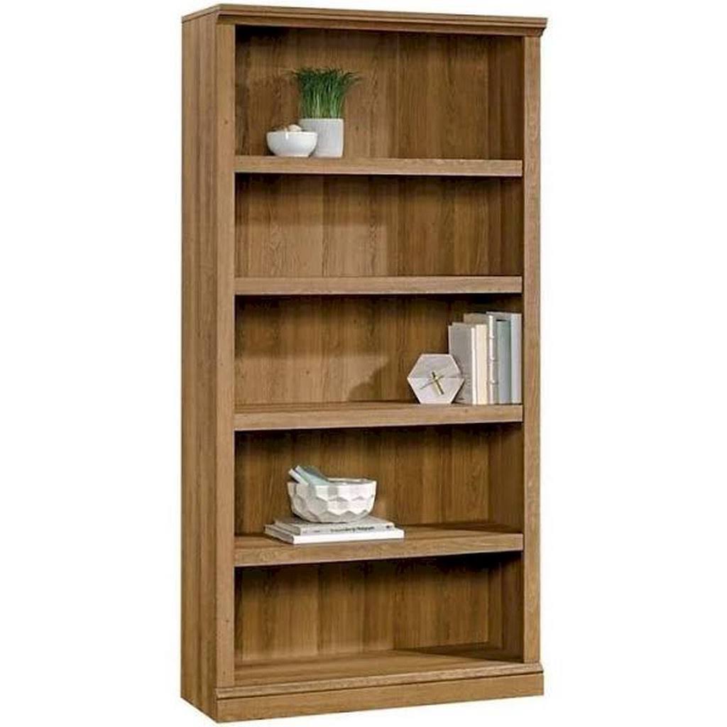 Realspace Premium Bookcase 5 Shelf Golden Oak
