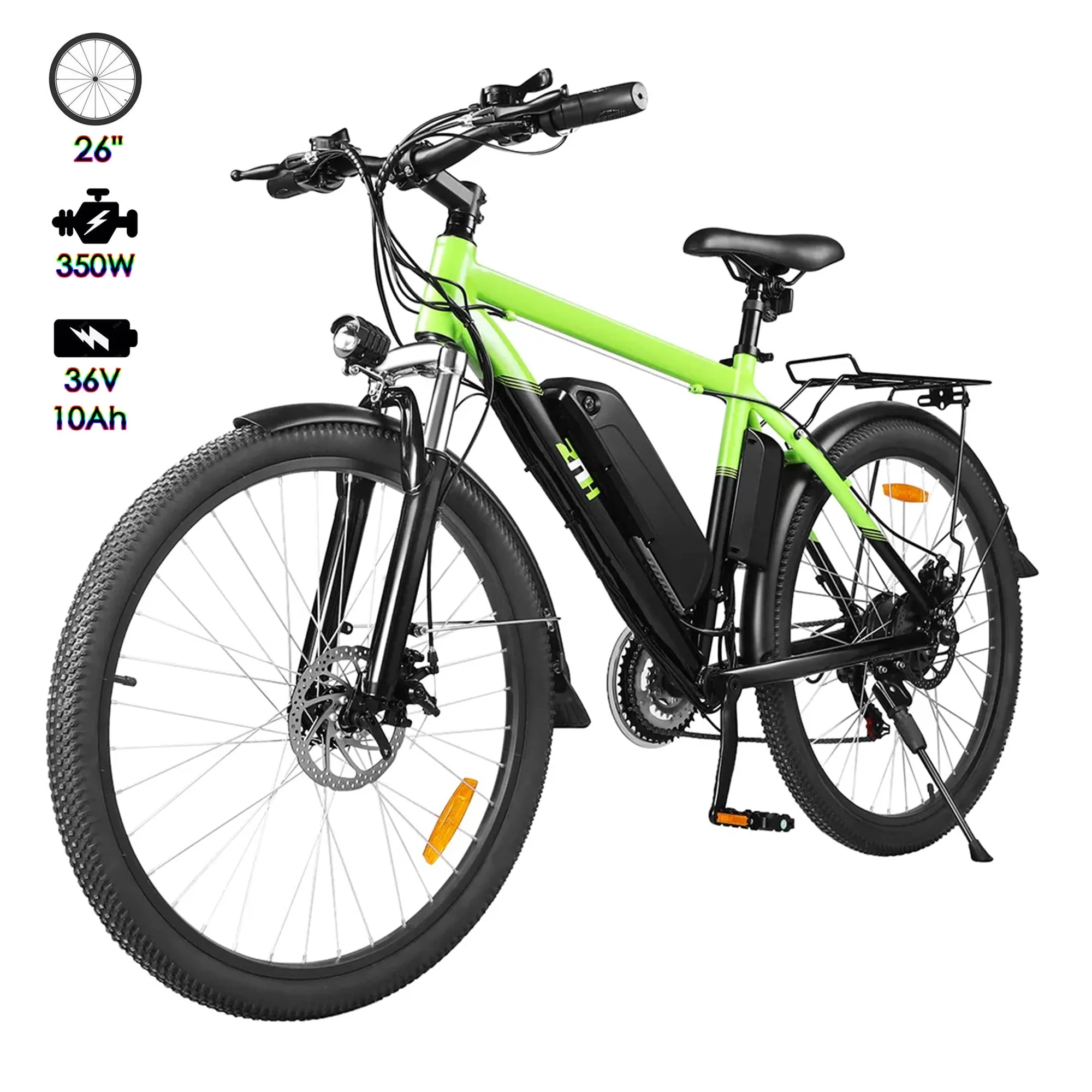 ZNH Electric Bike 26 Electric Mountain Bicycles 350W Motor E bike 21 Speed 36V 10Ah Electric Commuter Bike 20MPH Black Electric Bicycle Ebike
