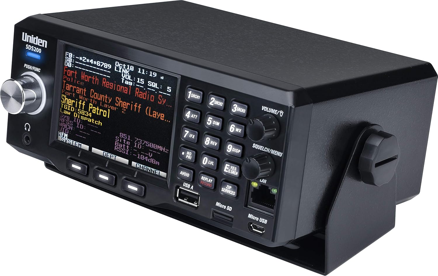 Uniden SDS200 True I/Q™ TrunkTracker X Base/Mobile Digital Scanner. Incredible Digital Performance. TrunkTracker X Technology Provides The Best Digital Decode Performance in The Scanner Industry.