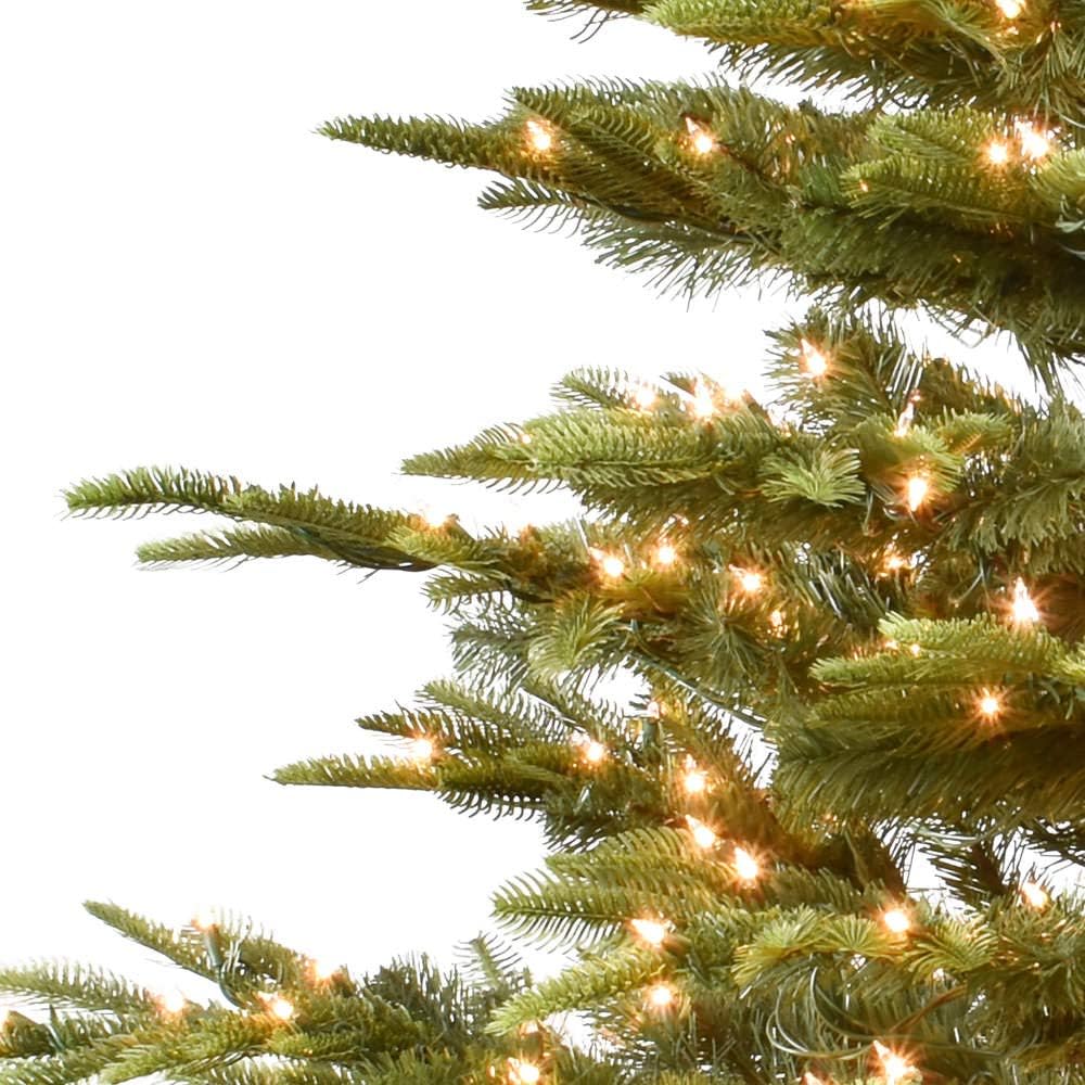 Puleo International 7.5 Foot Pre-Lit Aspen Fir Artificial Christmas Tree with 700 UL Listed Clear Lights Green