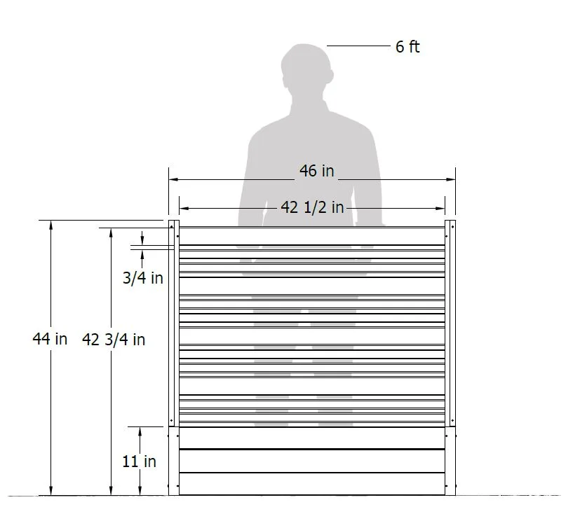 Florence Freestanding WoodTek Vinyl Outdoor Privacy Screen and Planter Box Kit (1 Screen)(4ft H x 4ft W x 1ft L)