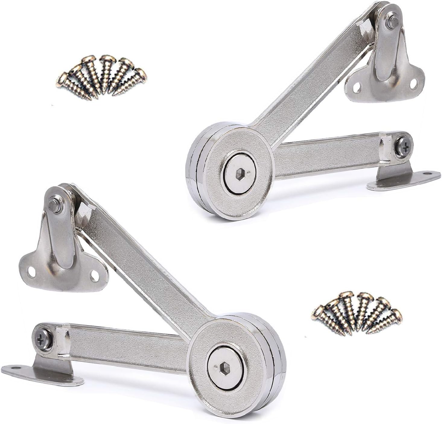 ROJOSER Heavy Duty Lid Stay Hinges Folding Lid Support Hinge for Cabinet,Closet,Wardrobe or Toy Box,?Slided Down The Flap Lid Without Smashing Fingers (KC02-2PC)