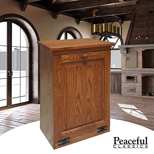 Peaceful Classics Tilt Out Trash Cabinet- Amish Handcrafted Wooden Pull Out Cabinet, Decorative Trash Bin Cabinet for Kitchen, Bedroom, & Home Patio, Tilt Out Laundry Hamper Cabinet